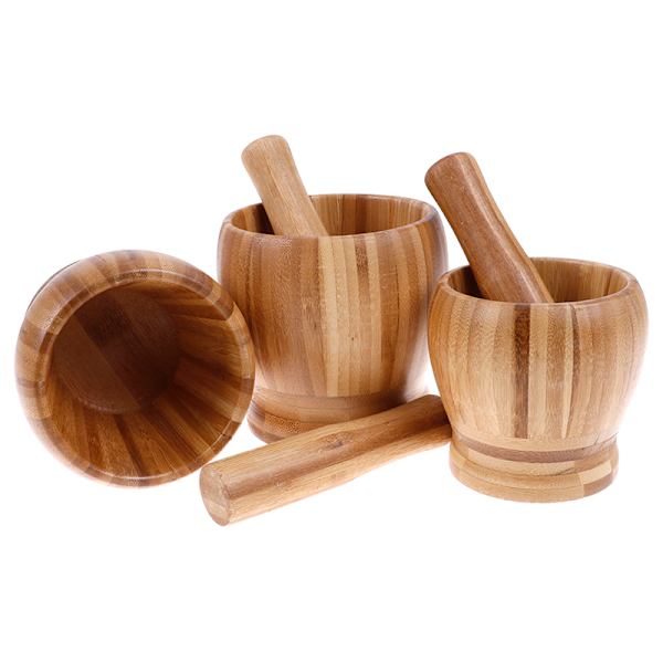 Puinen laasti ja survin Set Valkosipuli Pugging Pot Herb Mill Crush L