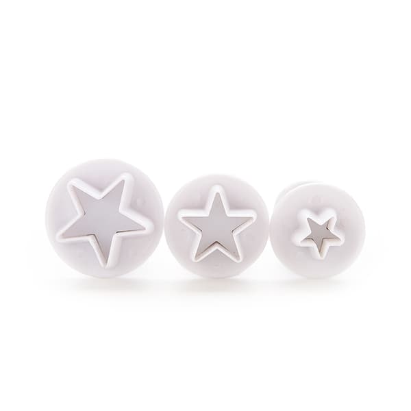 3X STAR Cake Cookie ter Mold Plunger Fondant Sugarcraft Paste D