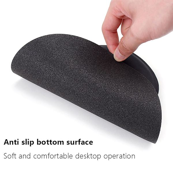 Svart musematte m/håndleddsstøtte Spillmusematte Musematte PC La