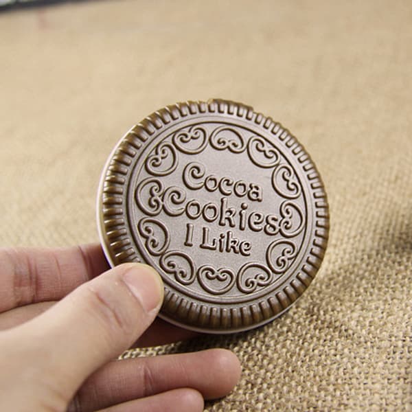e Chokladkaka formad rund fickspegel Mini hopfällbar Mak Black