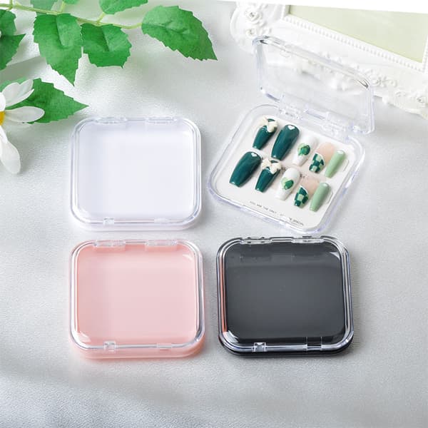 Akryl False Nail Storage Box Smycken Presentbox för DIY Press-o Transparent