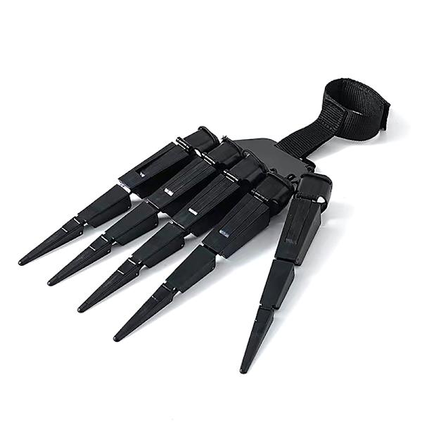 Halloween artikulerede fingre skelet hånd cosplay handske spøgelse Black Right