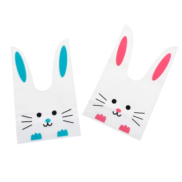 50 stk e Long Bunny Ear gavepose påskegodteri gave plastdel Blue