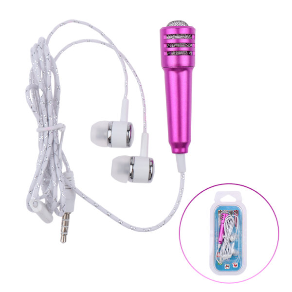 3,5 mm:n karaokemikrofoni, kuuloke, kuulokemikrofoni, Mini Stereo Wi Rose red