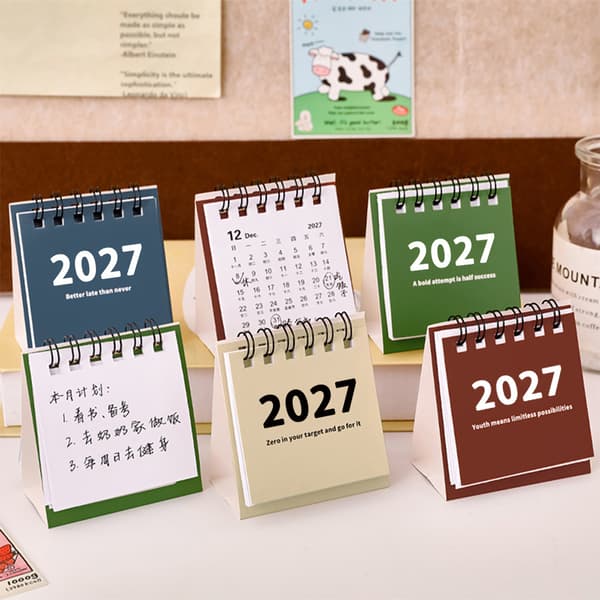 2027 Skrivebordskalender Mini Bærbare Rejsekalendere Perfekt Til H A2