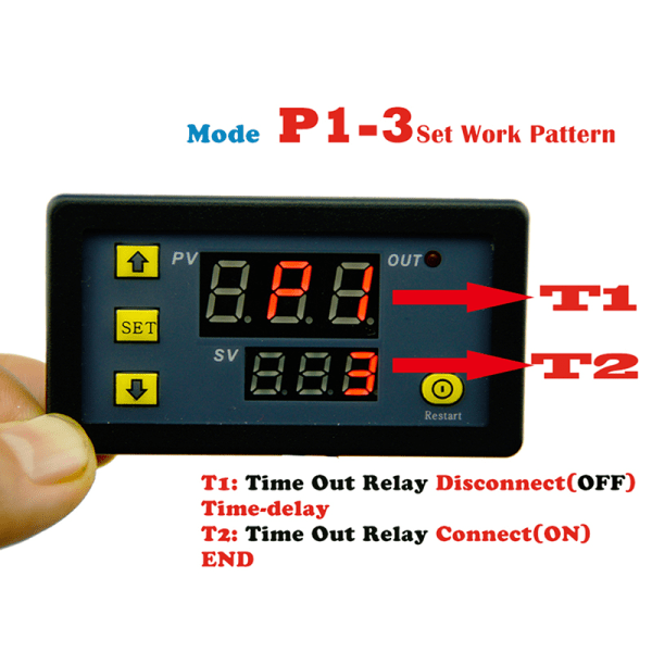 DC 12V 20A Digital Display Tidsfördröjning Relä Timing Timer Cyclin