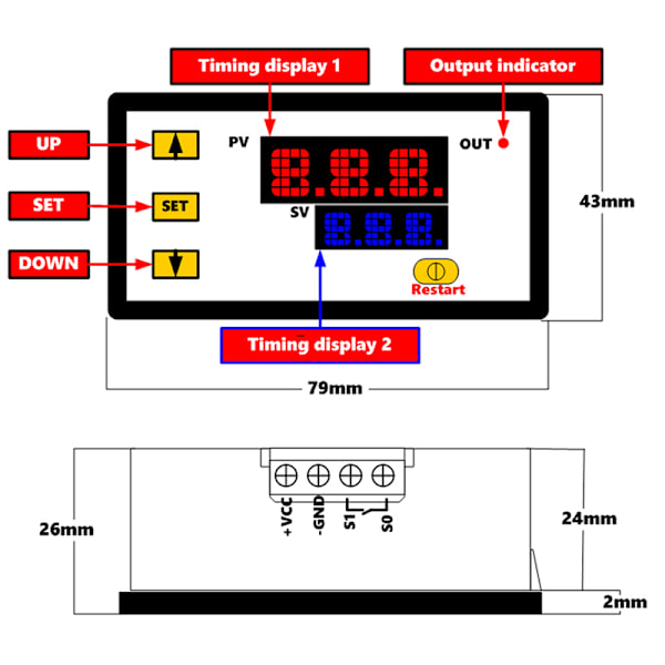 DC 12V 20A Digital Display Tidsforsinkelse Relæ Timing Timer Cyclin