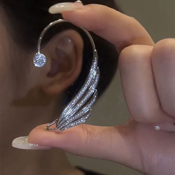 Belagt metall øreklips for kvinner Søt utsøkt glitrende krystall Right