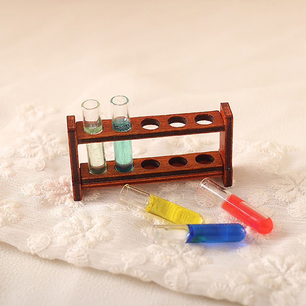 1Set 1:12 Dollhouse Miniature Color Test Tube with telinemalli Labo