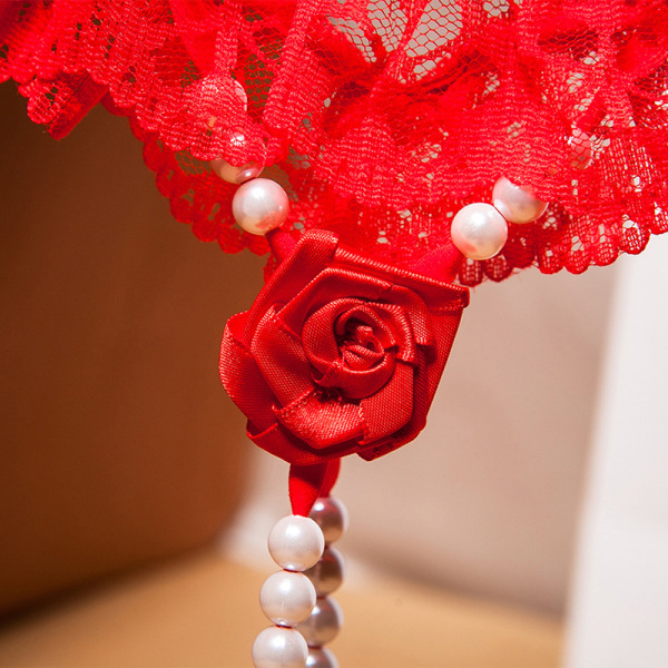 Uudet Pearls Rose -koristeilut stringit, kirjontalaukut naisten Red