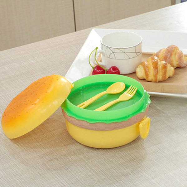 Hamburger Lunch Box Double Tier Burger Bento Box Kan användas i mikrovågsugn B