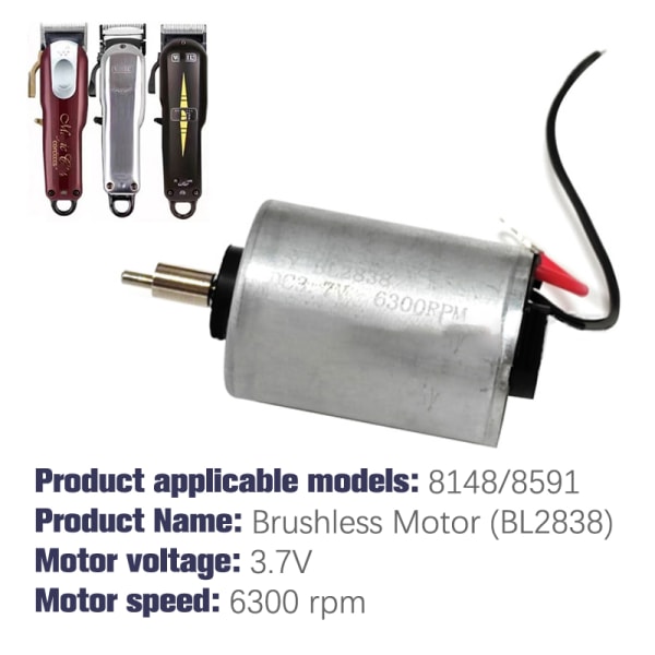 3,7 V:n vaihtomoottori, 6300 rpm hiustenleikkurin moottori 8148/8591 Electille Yellow