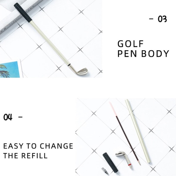 Luksus Golf Gave Kuglepenne Sæt Desktop Mini Golf Grøn Met