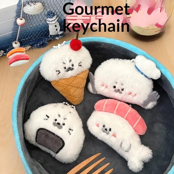 e Creative Racket Seal Plysch Nyckelring Tecknad Rolig Djursäl A2