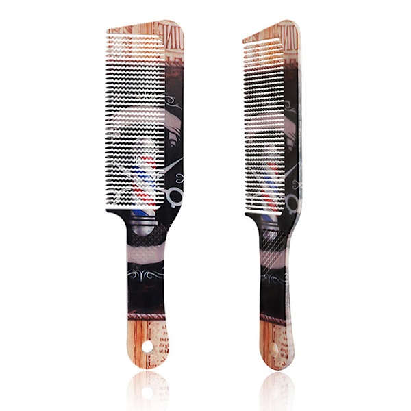 Retro Print Men Styling Tool Flat Top Kam Hår ting Flatt hår 2