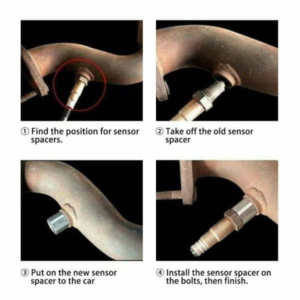 Syresensor Distansadapter Bung Catalytic Converter Fix Check Silver