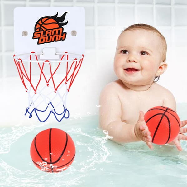 Mini basketkorgset bärbar basketkorg med boll och 2