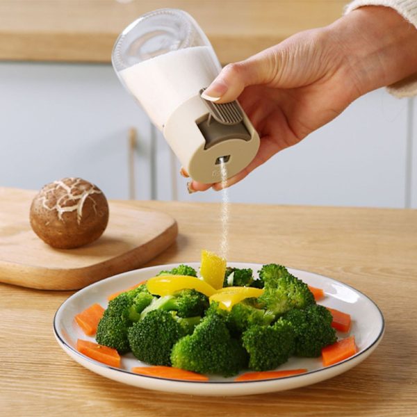 Push-Type måling Saltkontrollflaske Kvantitativ saltrist Beige