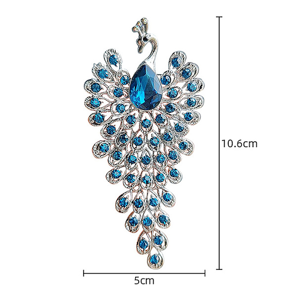 Mode Rhinestone Peacock Broche Kvinder Tøj Smykker Party