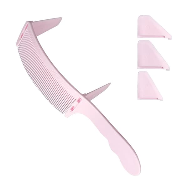 1PC Curved Clipper Comb Herre Barber Stylist Flat Top Brush tin Pink