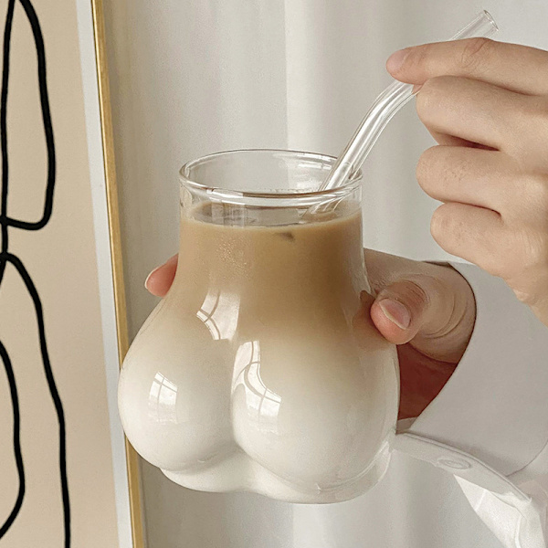 Ice Coffee Cup e Butt Glass 450 ml Lasitavara hauska kahvimuki Dr.