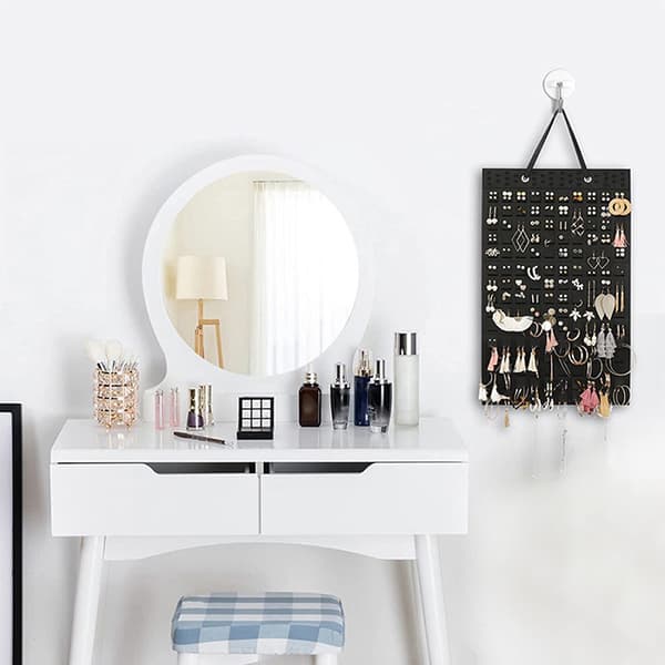 Väggmonterad smycken Display Organizer Bag Vertikal Black