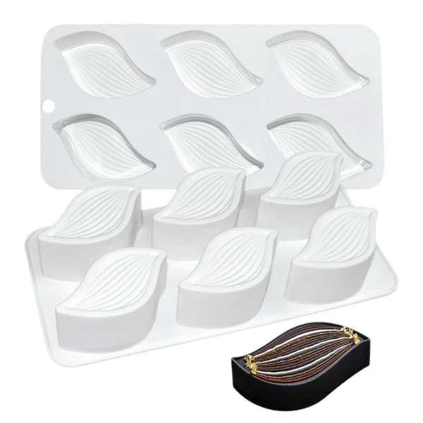 6-hulls blader mousseform DIY gelépudding bakverk sjokolade S