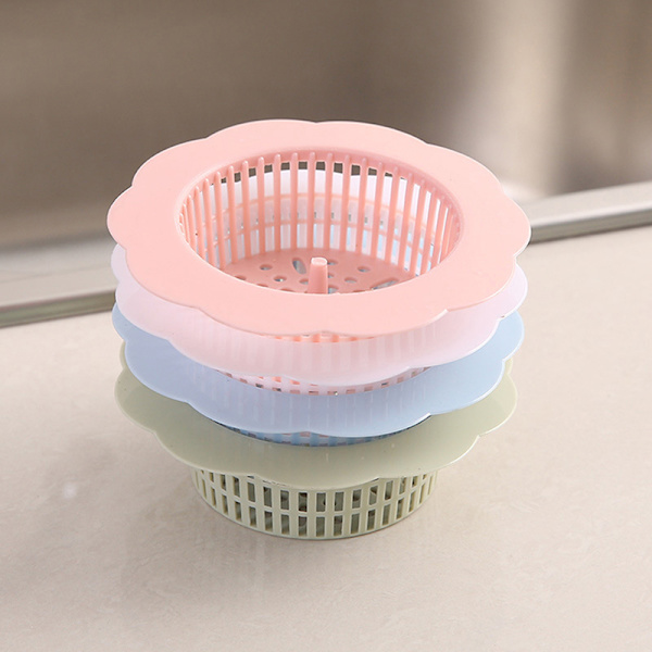 Slidstærkt vask afløbsfilter Badekar Hair Catcher Stopper Bruser White