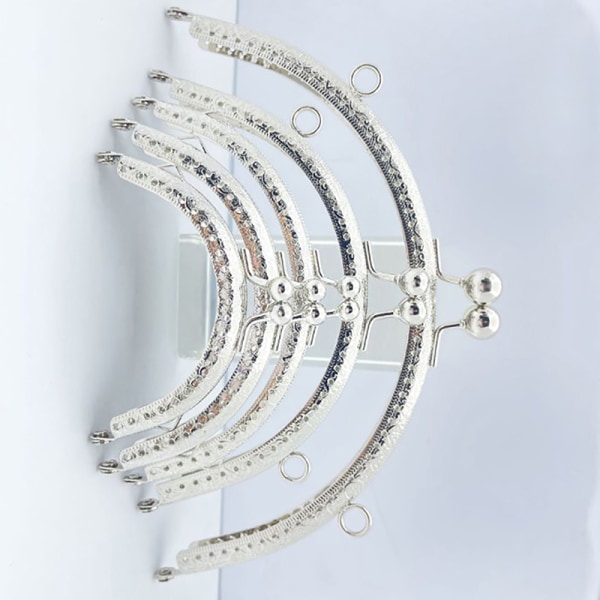 8,5/10,5/12,5/15,5 CM blankt silver Basic halvcirkel metallväska 8.5cm