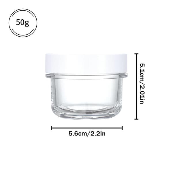 1 stk påfyllbare kosmetiske prøvebokser Klar plast ansiktskrem 50ml