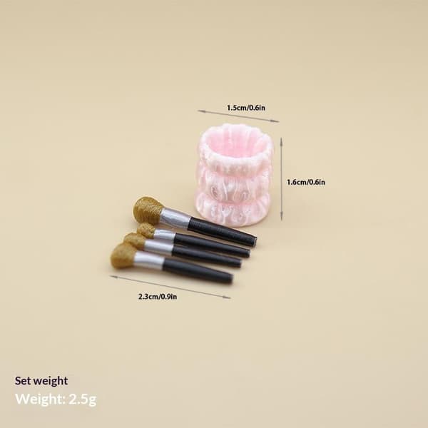 1 stk. simuleret miniature dukkehus makeupbørste kosmetik til dukke A3