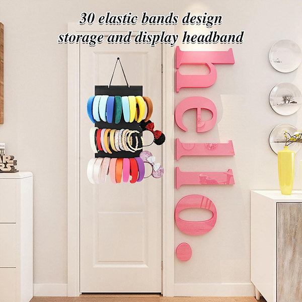 Pannbandshållare Hårbågar Organizer Display Förvaringsvägg Hangin White 40 grids