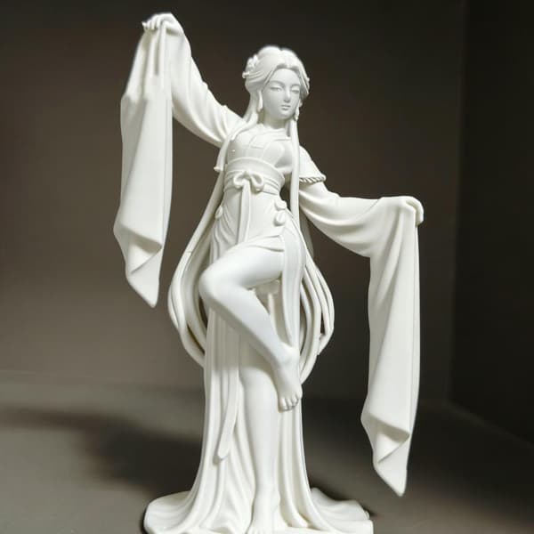 3D-printet vannermedanseskulptur Klassisk danserfigur White