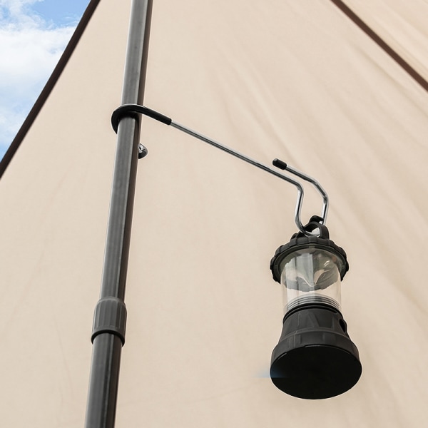Metallstångskrokar Universal Camping Outdoor Picnic Lykta illum Black