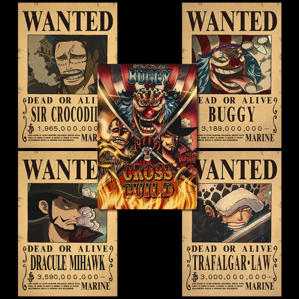 Anime Luffy Wanted Bounty Kraft Paper Juliste Koristeellinen maali A5