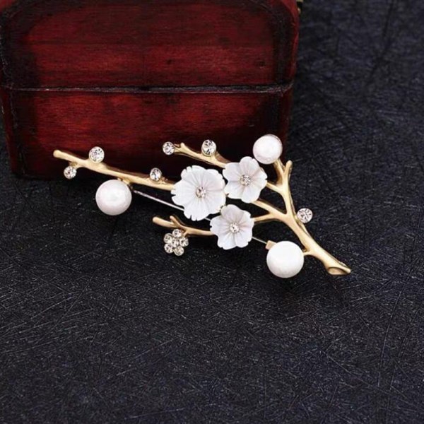 Blomster Brocher Mode Pins Kvinder Vintage Pearl Broche Tøj