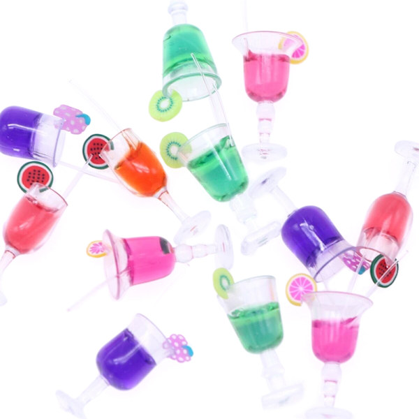 4 stk 1:6 Dukkehus Miniatyr Frukt Cocktail Drikkekopp Modell Ki