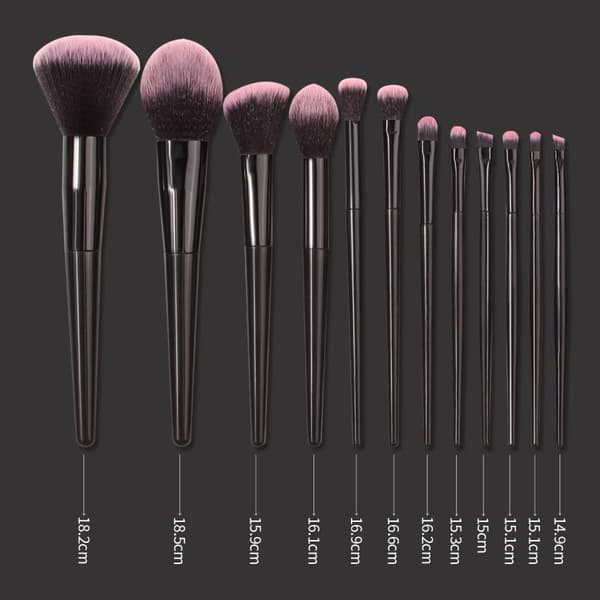 Professionelt makeupbørstesæt Foundation Blusher Kosmetisk Make- Black A