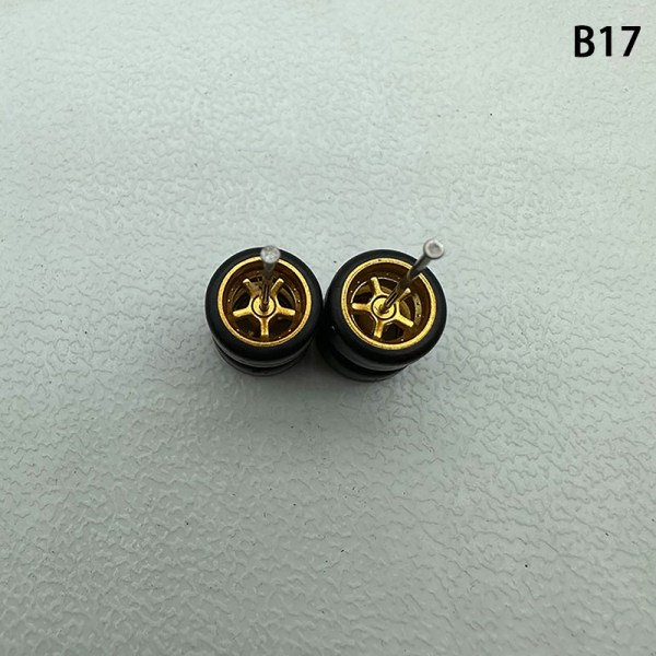 1 Set 1/64 modellbilhjul med gummidäck Modifierade delar Ve B17 5Claws Gold