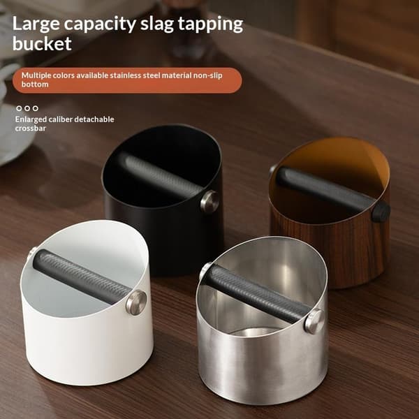 Kaffebankeboks Espresso-grumsbeholder Anti-slip Espresso Silver