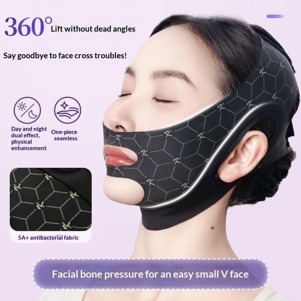 Elastisk V-formad maskrem Dubbelpress Ansiktsskulpterande Mask B