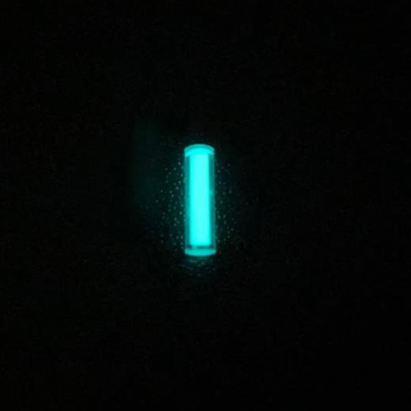 2x6mm liten tritium gassrør Selvlysende nødlyslampe Blue
