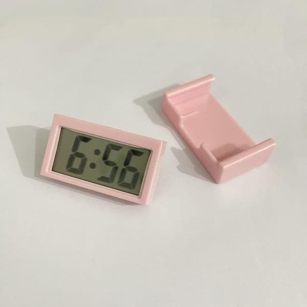 Mini bil instrumentbræt ur LCD digitalt display selvklæbende elektrisk White