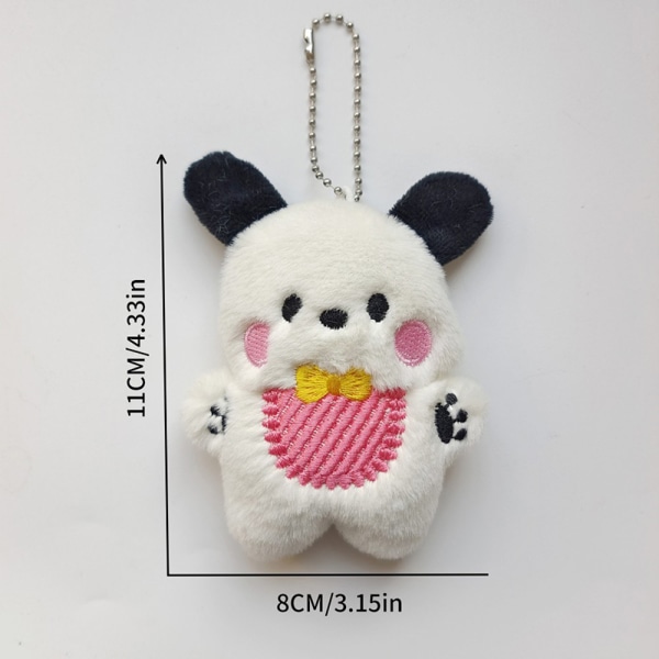 Sanrioed Kawaii Pochacco Plys dukkelegetøj nøglering vedhængstaske D Pink