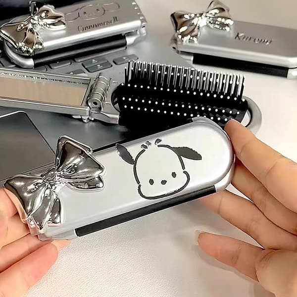 Folde hår Kam hårstyling med spejl Anime Portable Trave A3