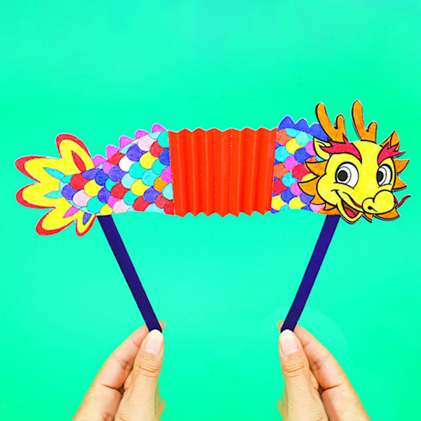DIY Paper Dragon Nyår DIY tredimensionell dragblomma A3