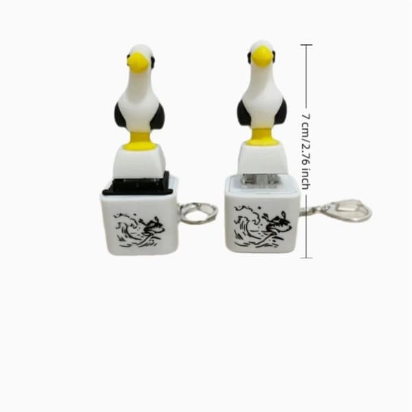 1 stk. Mine Seagull Keycap Nøkkelring Lysende Lydende Fidget-leketøy
