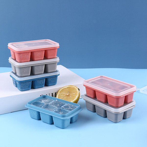 6-grid Ice Ball maker molds av silikon BPA-fri med avtagbar Gray