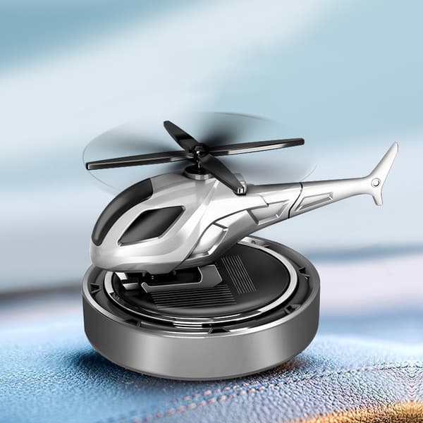 Solar Bilduft Helikopter Bil Luftfrisker Dashbordpynt Red