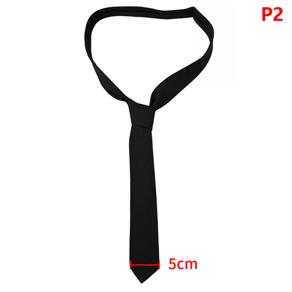 Unisex Black Simple Clip On Tie Security Zipper Tie Uniform Shi 2